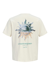 Jack and Jones JORHYERES BACK ELEMENT TEE SS CREW antique white