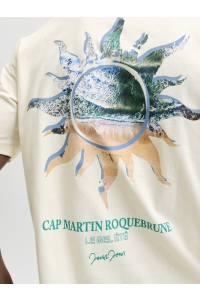 Jack and Jones JORHYERES BACK ELEMENT TEE SS CREW antique white