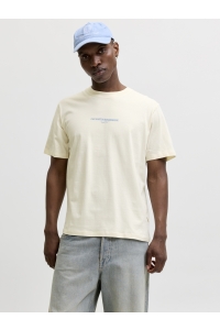 Jack and Jones JORHYERES BACK ELEMENT TEE SS CREW antique white