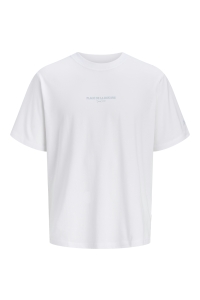 Jack and Jones JORHYERES BACK ELEMENT TEE SS CREW bright white