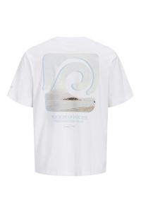 Jack and Jones JORHYERES BACK ELEMENT TEE SS CREW bright white