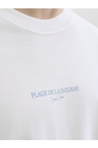 Jack and Jones JORHYERES BACK ELEMENT TEE SS CREW bright white