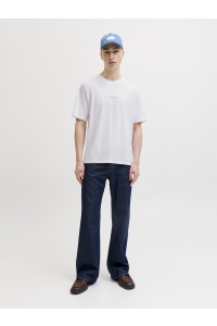 Jack and Jones JORHYERES BACK ELEMENT TEE SS CREW bright white