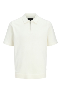 Jack and Jones JPRBLAMILANO SPRING KNIT ZIP POLO S: cloud dancer