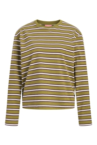 Jack and Jones JXSOPHIA BOXY LS STRIPE TEE JRS SN green moss/vanilla ice / winetas
