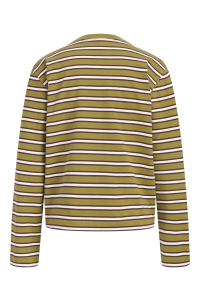 Jack and Jones JXSOPHIA BOXY LS STRIPE TEE JRS SN green moss/vanilla ice / winetas