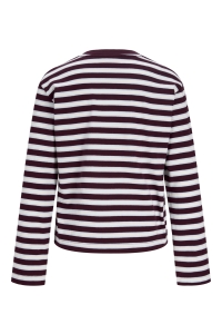 Jack and Jones JXSOPHIA BOXY LS STRIPE TEE JRS SN winetasting/vanilla ice / skyway