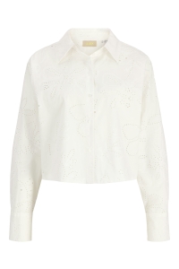 Jack and Jones JXNOVA BRODERIE CROPPED LS SHIRT WV: blanc de blanc