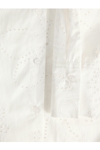 Jack and Jones JXNOVA BRODERIE CROPPED LS SHIRT WV: blanc de blanc