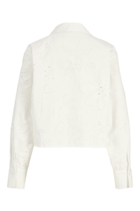 Jack and Jones JXNOVA BRODERIE CROPPED LS SHIRT WV: blanc de blanc