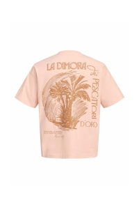 Jack and Jones JORSANREMO TYPO TEE SS CREW NECK SN peach melba