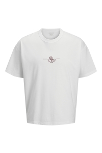 Jack and Jones JORSANREMO TYPO TEE SS CREW NECK SN bright white