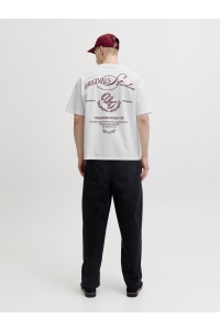 Jack and Jones JORSANREMO TYPO TEE SS CREW NECK SN bright white