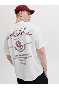 Jack and Jones JORSANREMO TYPO TEE SS CREW NECK SN bright white