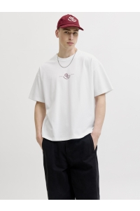 Jack and Jones JORSANREMO TYPO TEE SS CREW NECK SN bright white