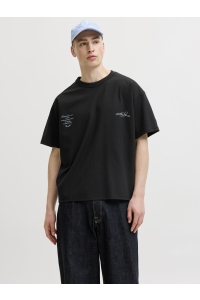 Jack and Jones JORSANREMO TYPO TEE SS CREW NECK SN black