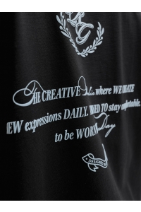 Jack and Jones JORSANREMO TYPO TEE SS CREW NECK SN black