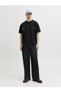 Jack and Jones JORSANREMO TYPO TEE SS CREW NECK SN black