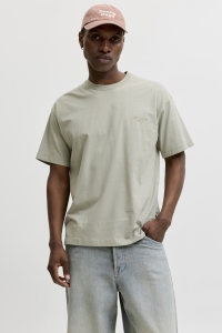 Jack and Jones JORSANREMO BACK TEE SS CREW NECK SN seagrass