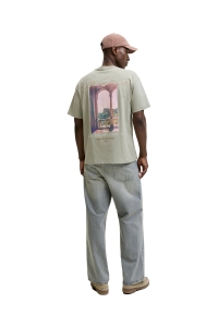 Jack and Jones JORSANREMO BACK TEE SS CREW NECK SN seagrass
