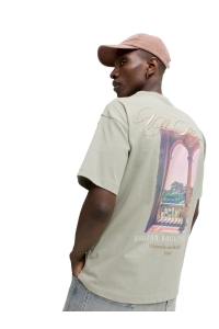 Jack and Jones JORSANREMO BACK TEE SS CREW NECK SN seagrass