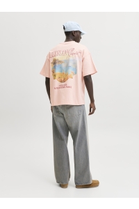 Jack and Jones JORSANREMO BACK TEE SS CREW NECK SN peach melba