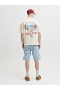 Jack and Jones JORSANREMO BACK TEE SS CREW NECK SN antique white