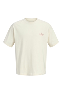 Jack and Jones JORSANREMO BACK TEE SS CREW NECK SN antique white