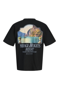 Jack and Jones JORSANREMO BACK TEE SS CREW NECK SN black