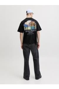 Jack and Jones JORSANREMO BACK TEE SS CREW NECK SN black