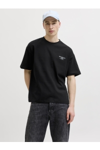 Jack and Jones JORSANREMO BACK TEE SS CREW NECK SN black