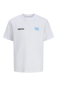 Jack and Jones boys JCOCLUB BACK IMAGERY TEE SS CN JNR bright white