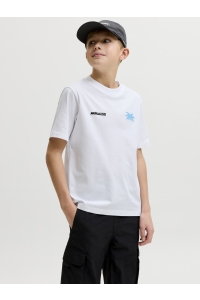 Jack and Jones boys JCOCLUB BACK IMAGERY TEE SS CN JNR bright white