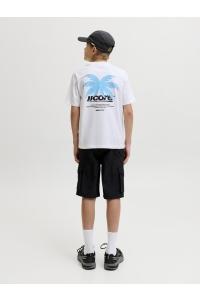 Jack and Jones boys JCOCLUB BACK IMAGERY TEE SS CN JNR bright white