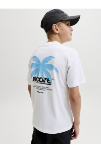Jack and Jones boys JCOCLUB BACK IMAGERY TEE SS CN JNR bright white