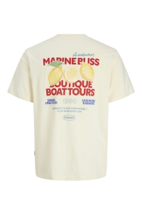 Jack and Jones boys JORRIVIERA VINTAGE POSTER BACK TEE : antique white