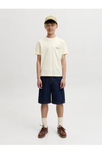 Jack and Jones boys JORRIVIERA VINTAGE POSTER BACK TEE : antique white
