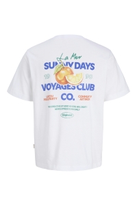 Jack and Jones boys JORRIVIERA VINTAGE POSTER BACK TEE : bright white