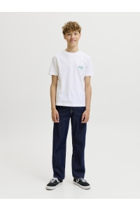 Jack and Jones boys JORRIVIERA VINTAGE POSTER BACK TEE : bright white