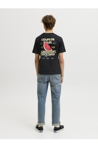 Jack and Jones boys JORRIVIERA VINTAGE POSTER BACK TEE : black
