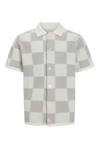 Jack and Jones boys JCOSOLANA KNIT CHECKERBOARD POLO S : vapor blue