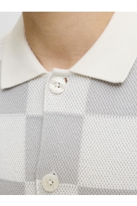 Jack and Jones boys JCOSOLANA KNIT CHECKERBOARD POLO S : vapor blue