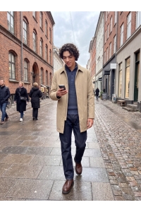 Jack and Jones JJELIAS KNIT HIGH NECK navy blazer/turbulence