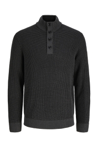 Jack and Jones JJELIAS KNIT HIGH NECK black/asphalt