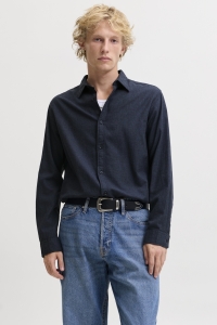 JJEFIELD MELANGE SHIRT LS SN navy blazer