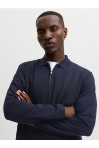 Jack and Jones JPRBLAETHAN LS ZIP POLO night sky
