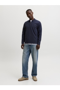 Jack and Jones JPRBLAETHAN LS ZIP POLO night sky