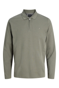 Jack and Jones JPRBLAETHAN LS ZIP POLO smokey olive