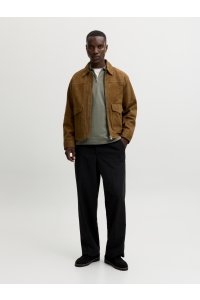 Jack and Jones JPRBLAETHAN LS ZIP POLO smokey olive