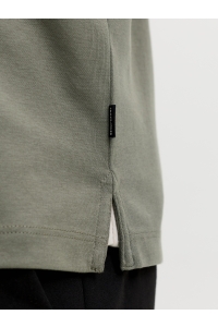 Jack and Jones JPRBLAETHAN LS ZIP POLO smokey olive